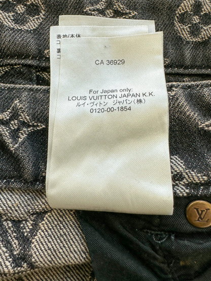 Louis Vuitton Grey Monogram Distressed Baggy Denim