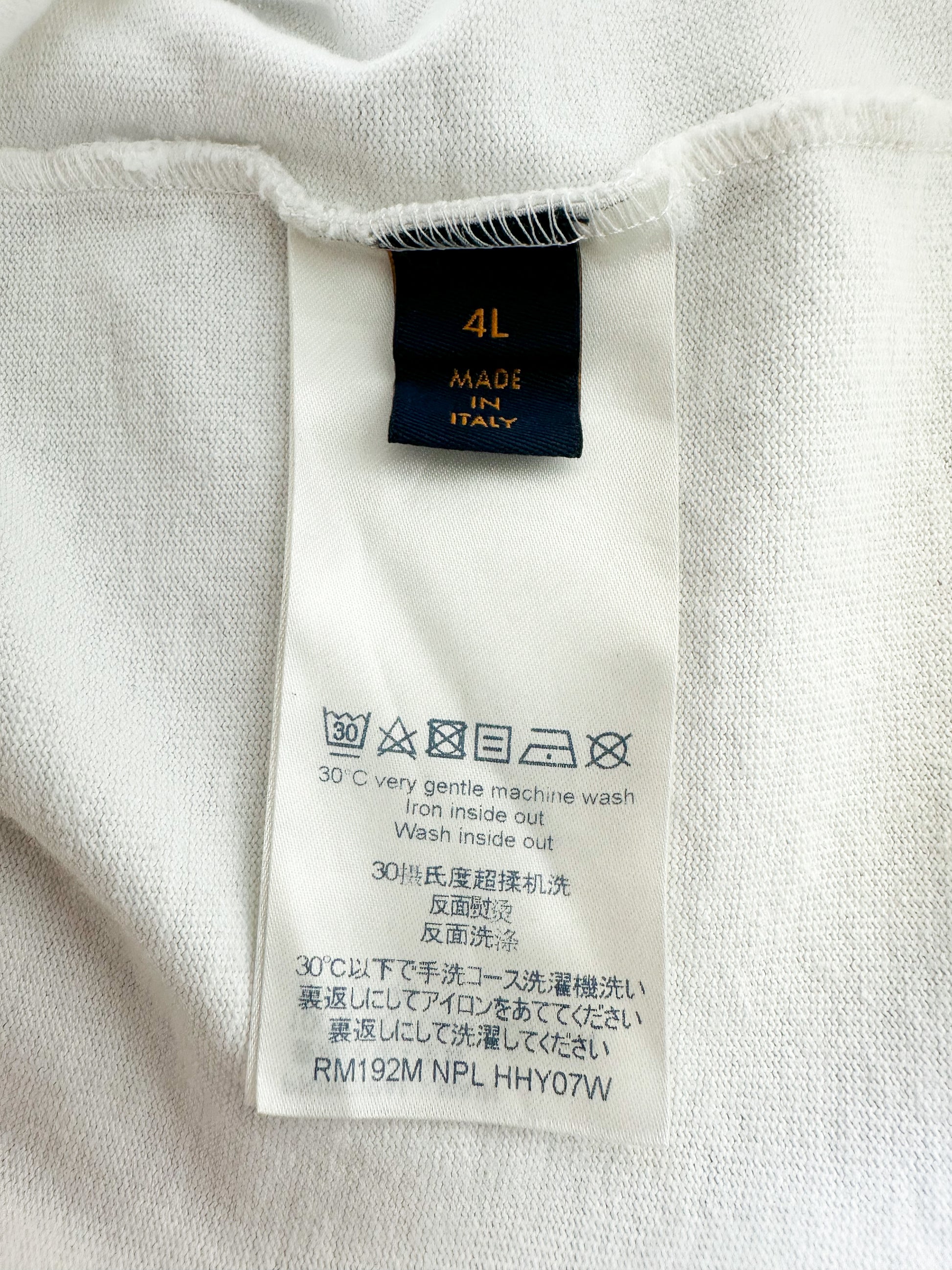 Louis Vuitton White T Shirt Réf. 1854 Blue Red Barcode Logo Brand
