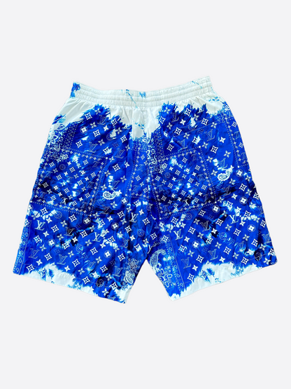 Louis Vuitton Blue Bleached Bandana Monogram Swim Shorts