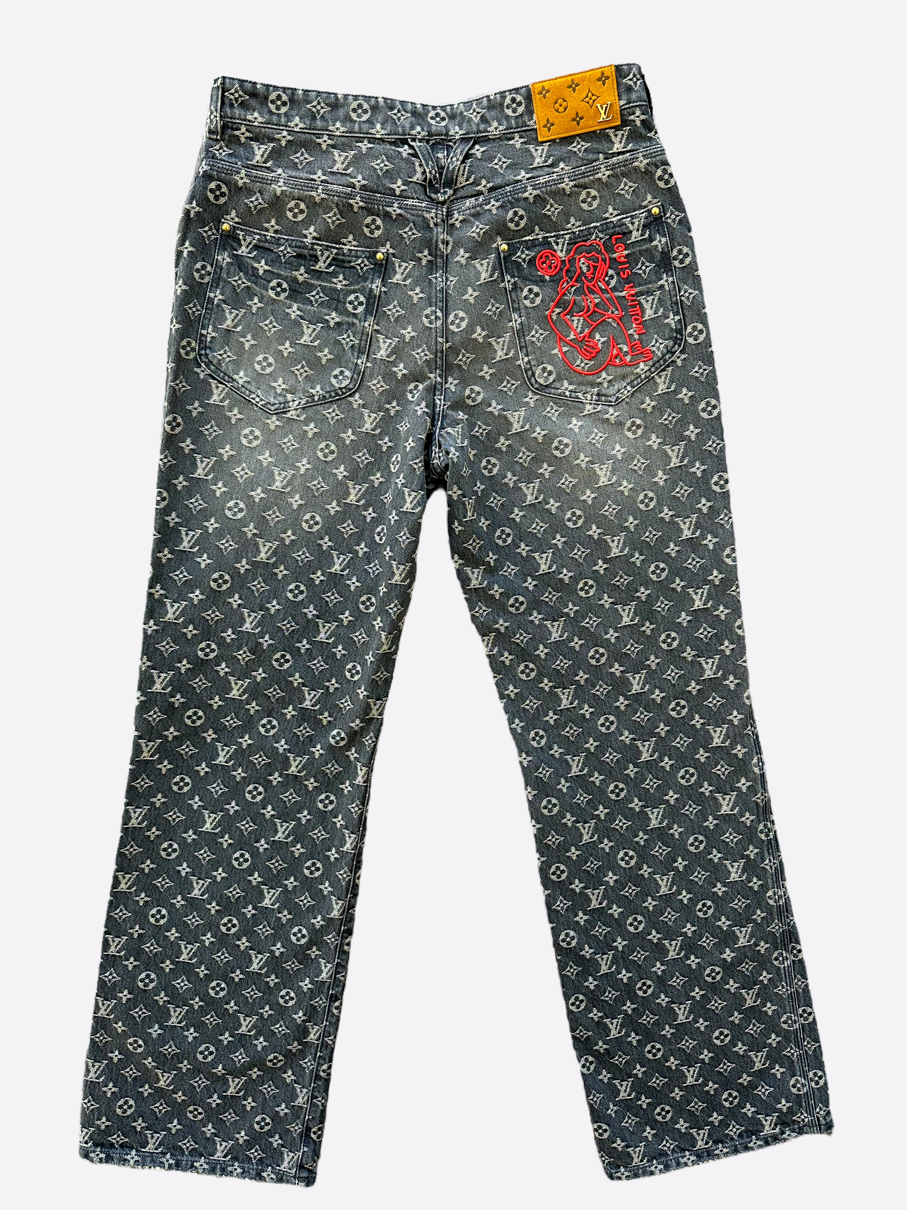 Louis Vuitton, Jeans, Custom Distressed Lv Jeans