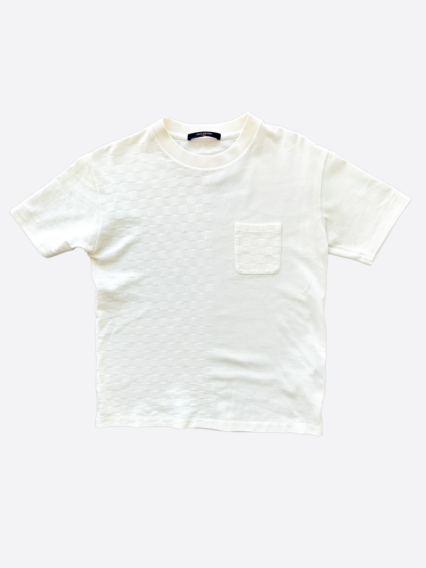 Louis Vuitton - White Half Damier Pocket T Shirt