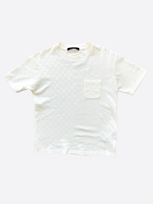 Louis Vuitton White Half Damier Pocket T-Shirt