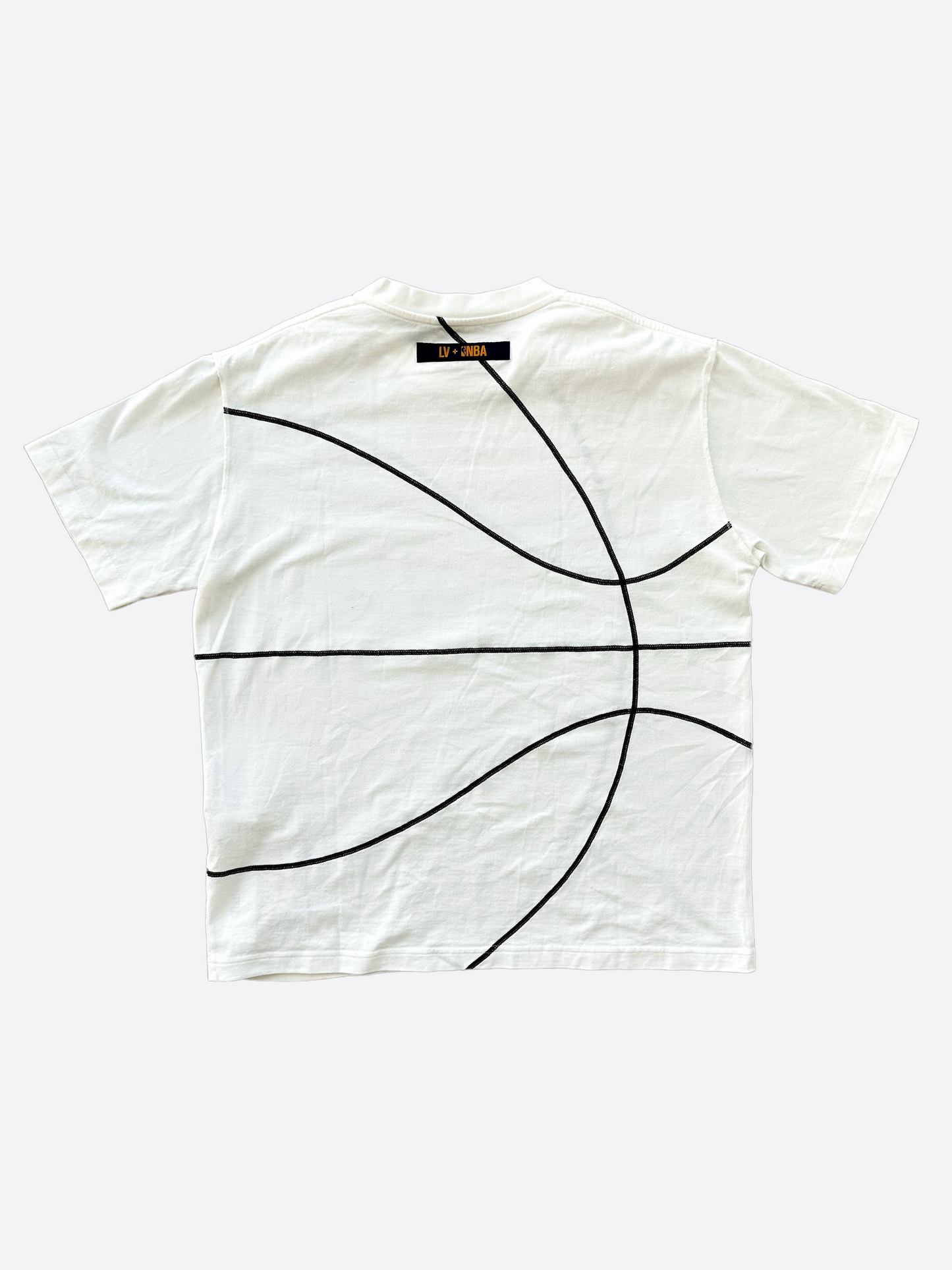 Louis Vuitton NBA White Basketball Print T-Shirt – Savonches Louis Vuitton NBA White Basketball Print T-Shirt – Savonches