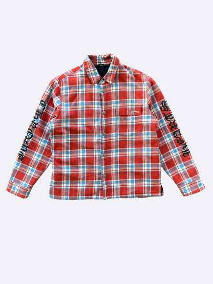 Chrome Hearts Red Checkered Padded Flannel Jacket