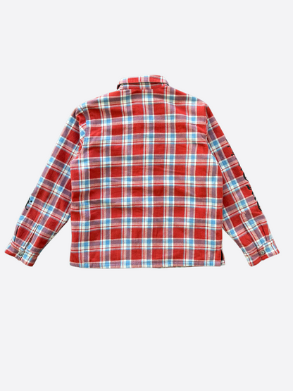 Chrome Hearts Red Checkered Padded Flannel Jacket