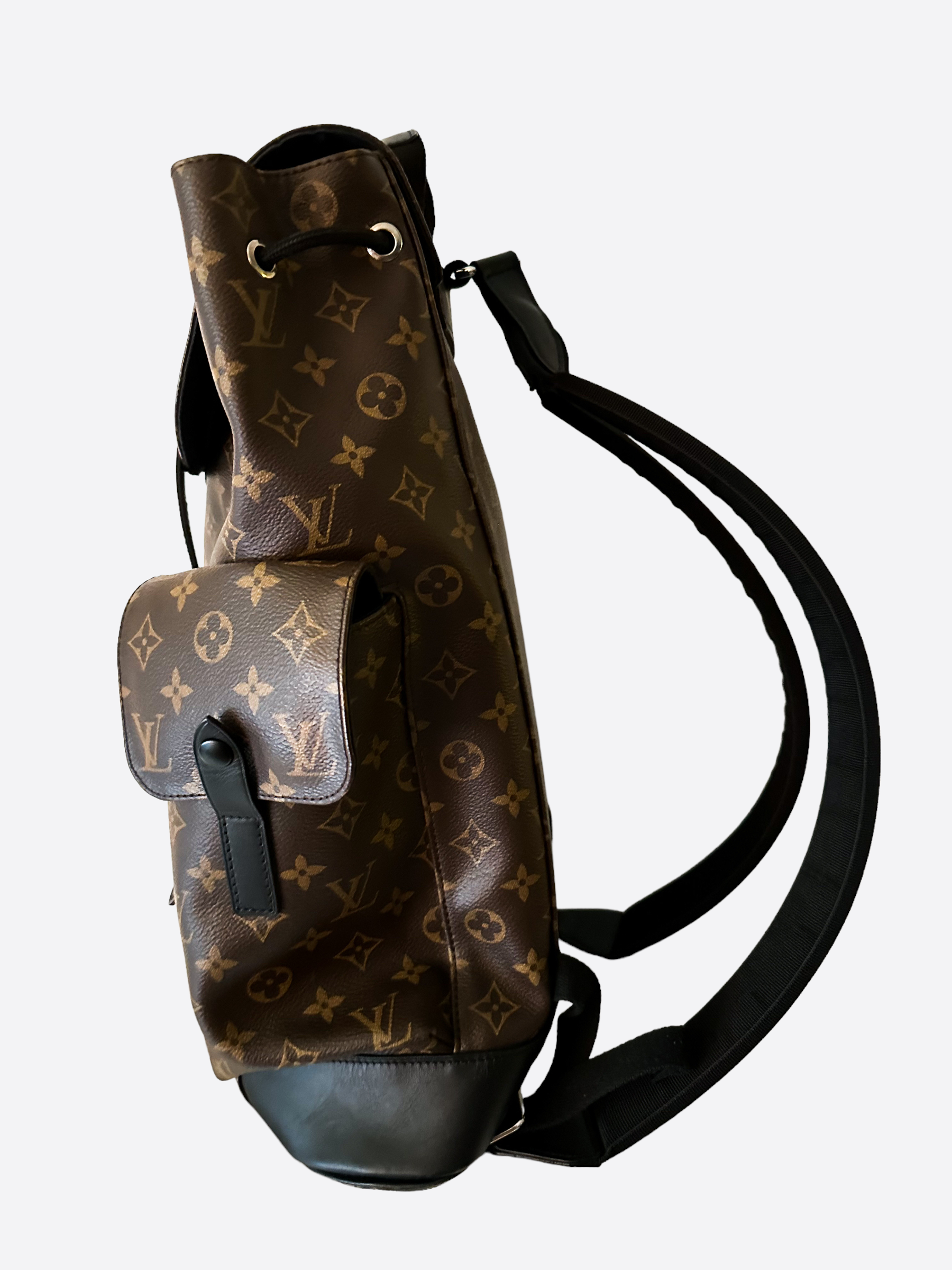 Christopher backpack leather travel bag Louis Vuitton Brown in