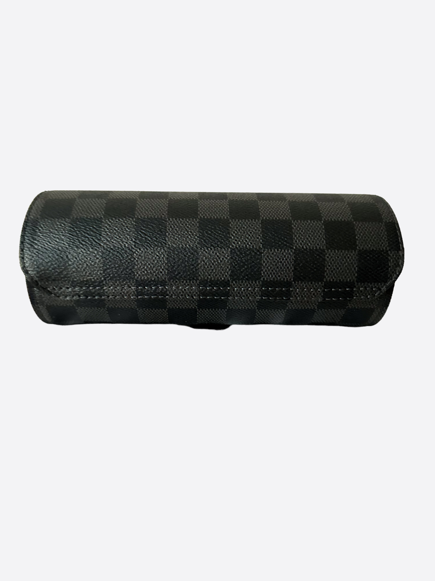Louis Vuitton Damier Graphite 3 Watch Travel Case For Sale at 1stDibs