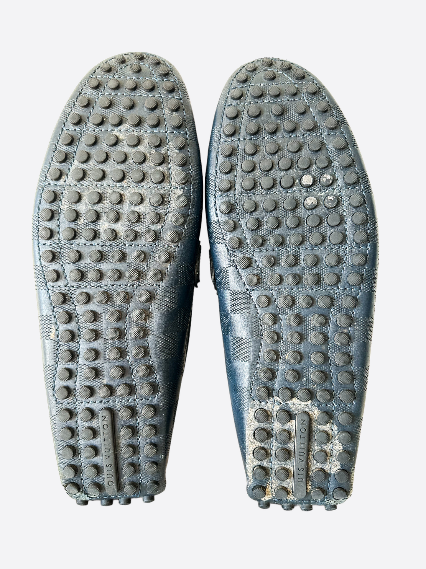 Louis Vuitton Navy Damier LV Logo Loafers