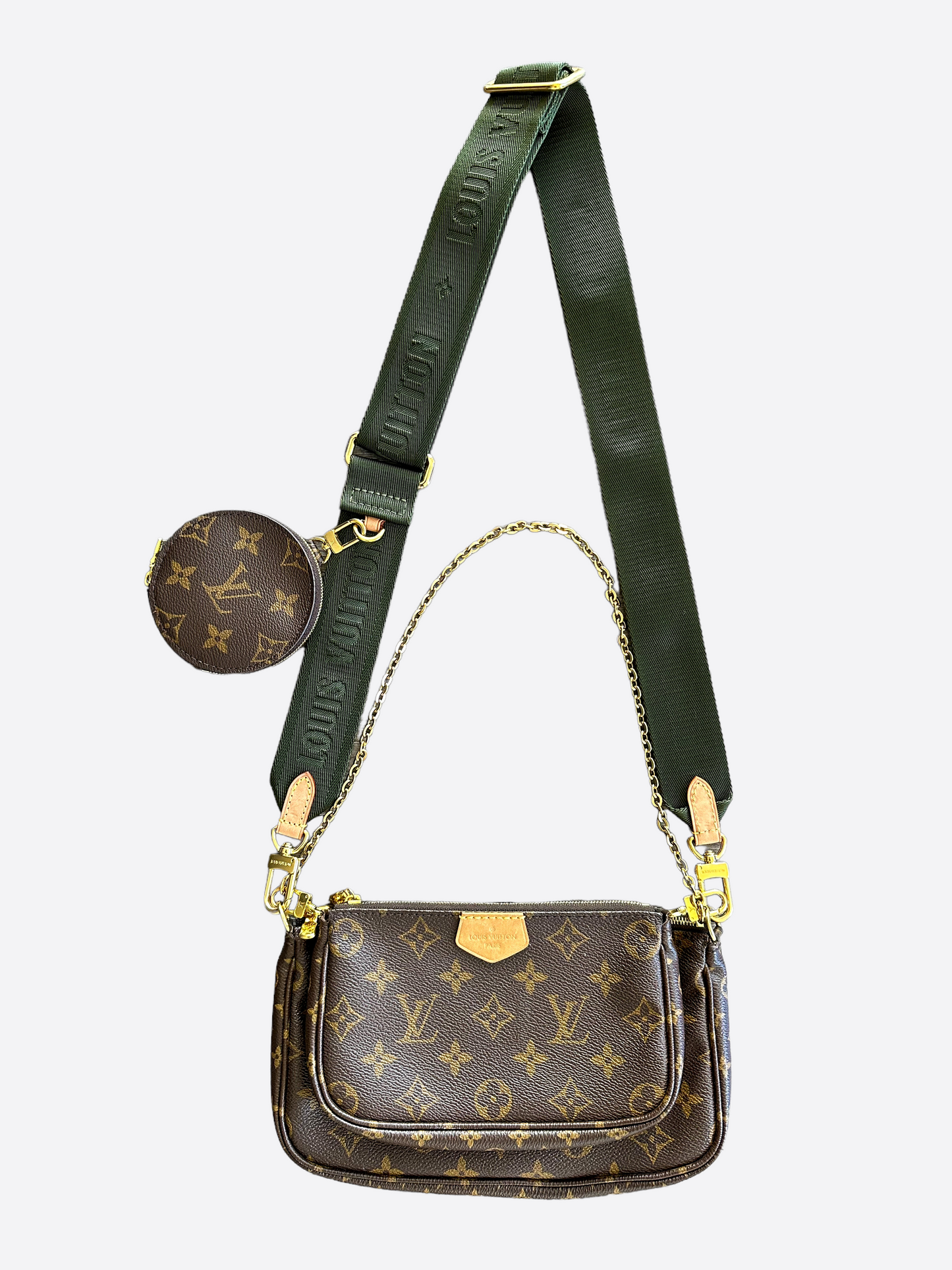 Louis Vuitton Khaki Strap Monogram Multi Pochette