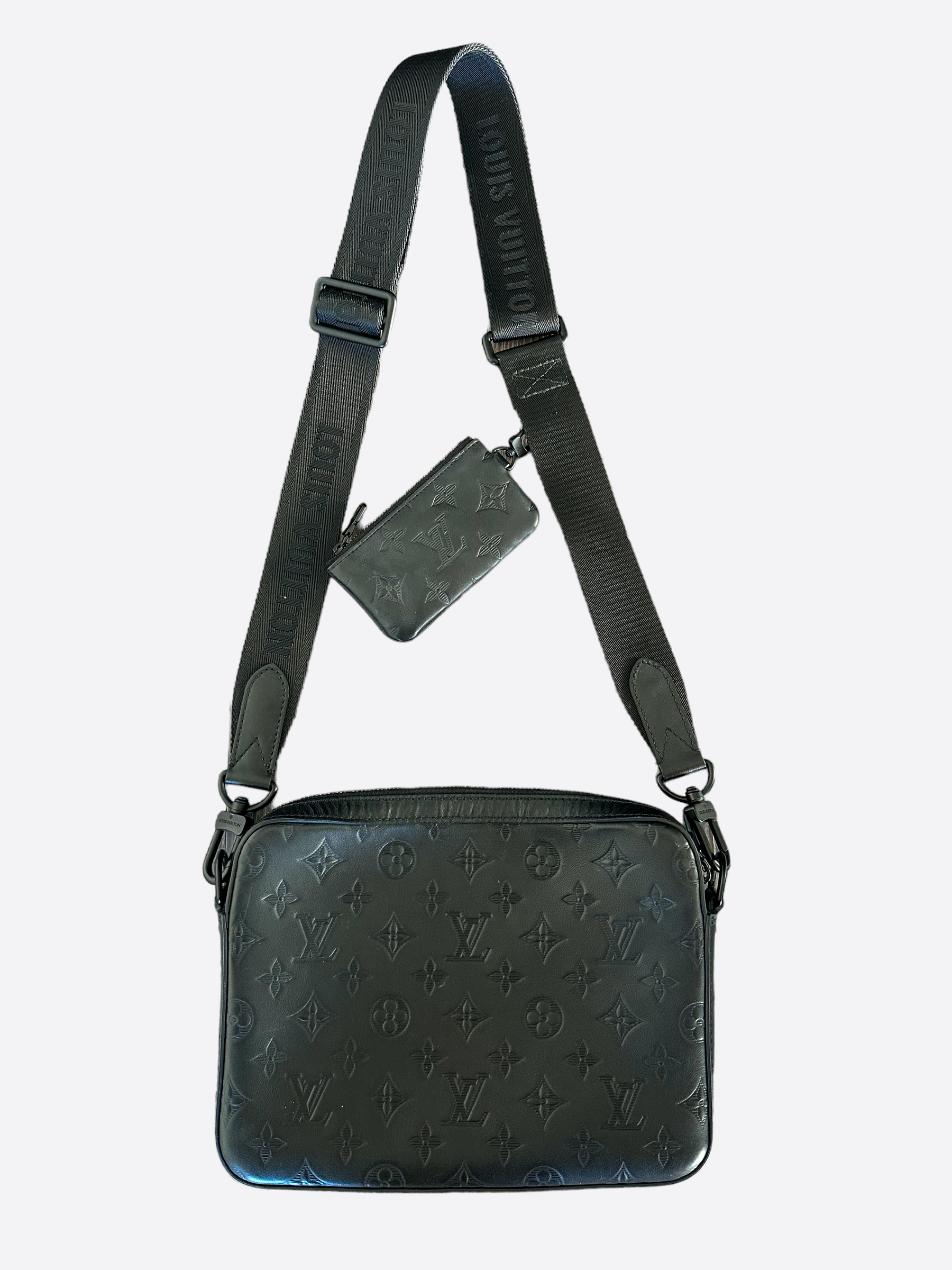 Louis Vuitton, Bags, Louisvuitton Duo Messenger Monogram Shadow Messenger  Bag Shoulder Bag Gray