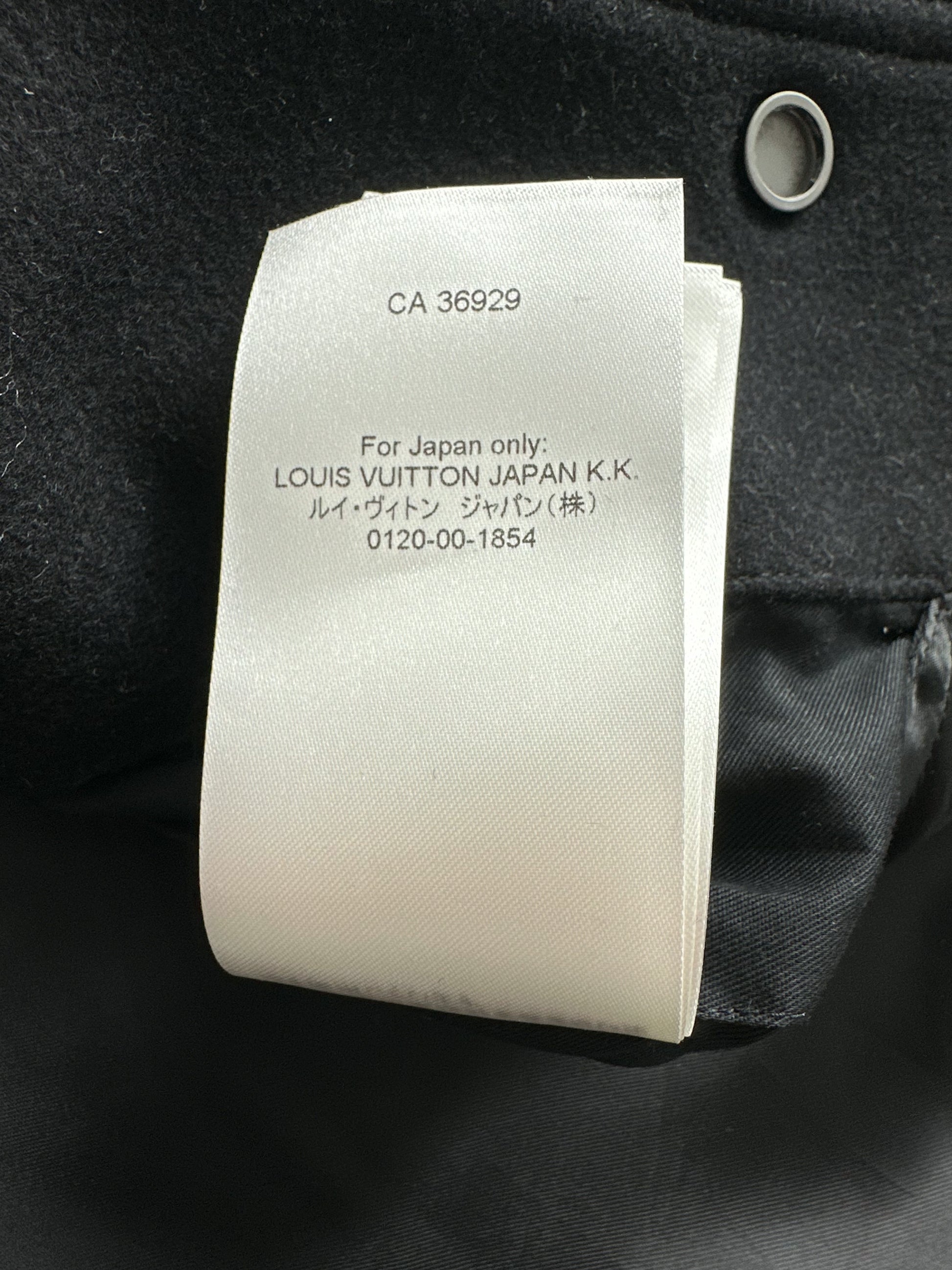 Louis Vuitton Black Wool Contrast Sleeve Varsity Jacket M Louis Vuitton