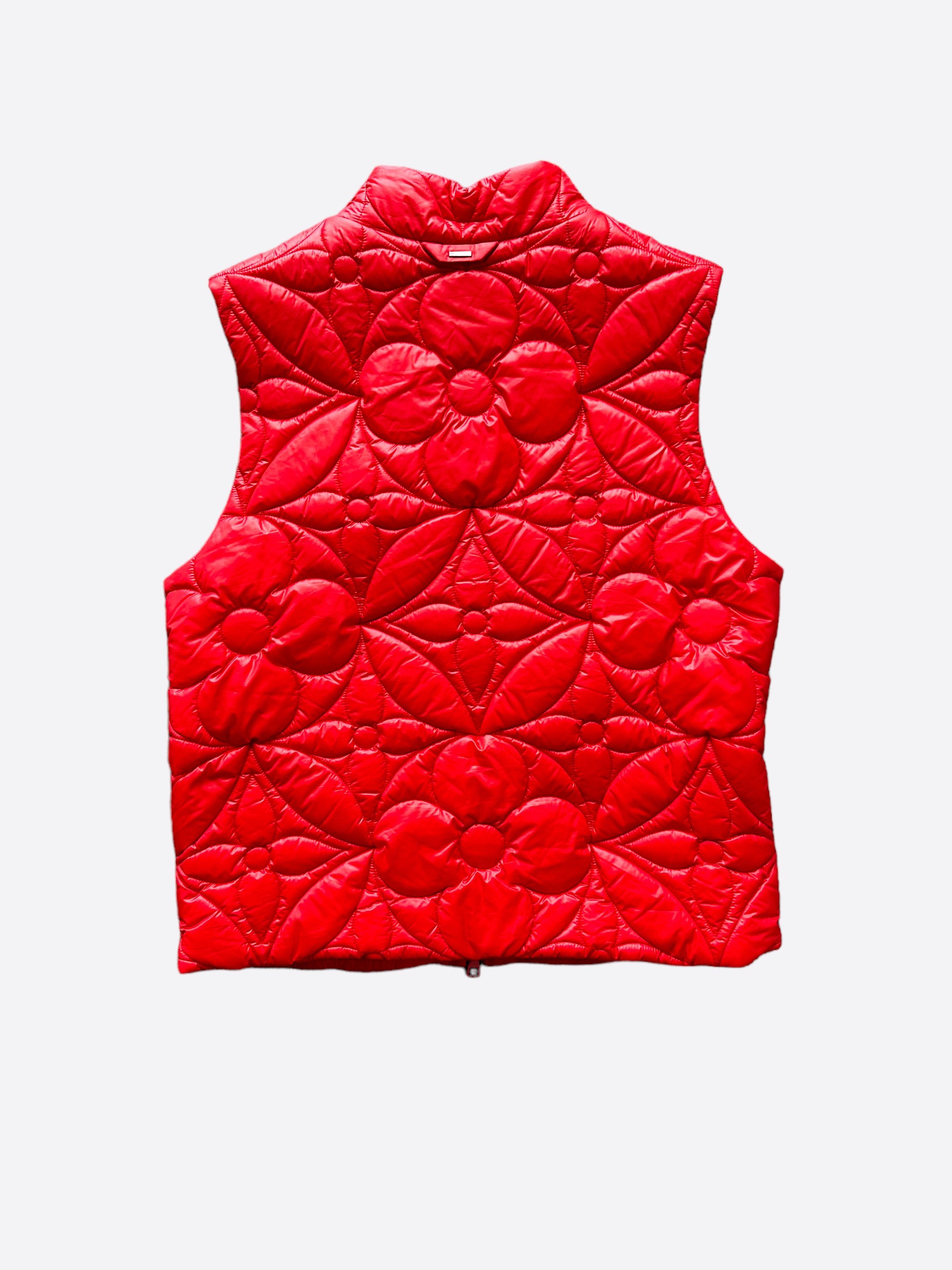Louis Vuitton Red Flower Monogram Puffer Vest – Savonches
