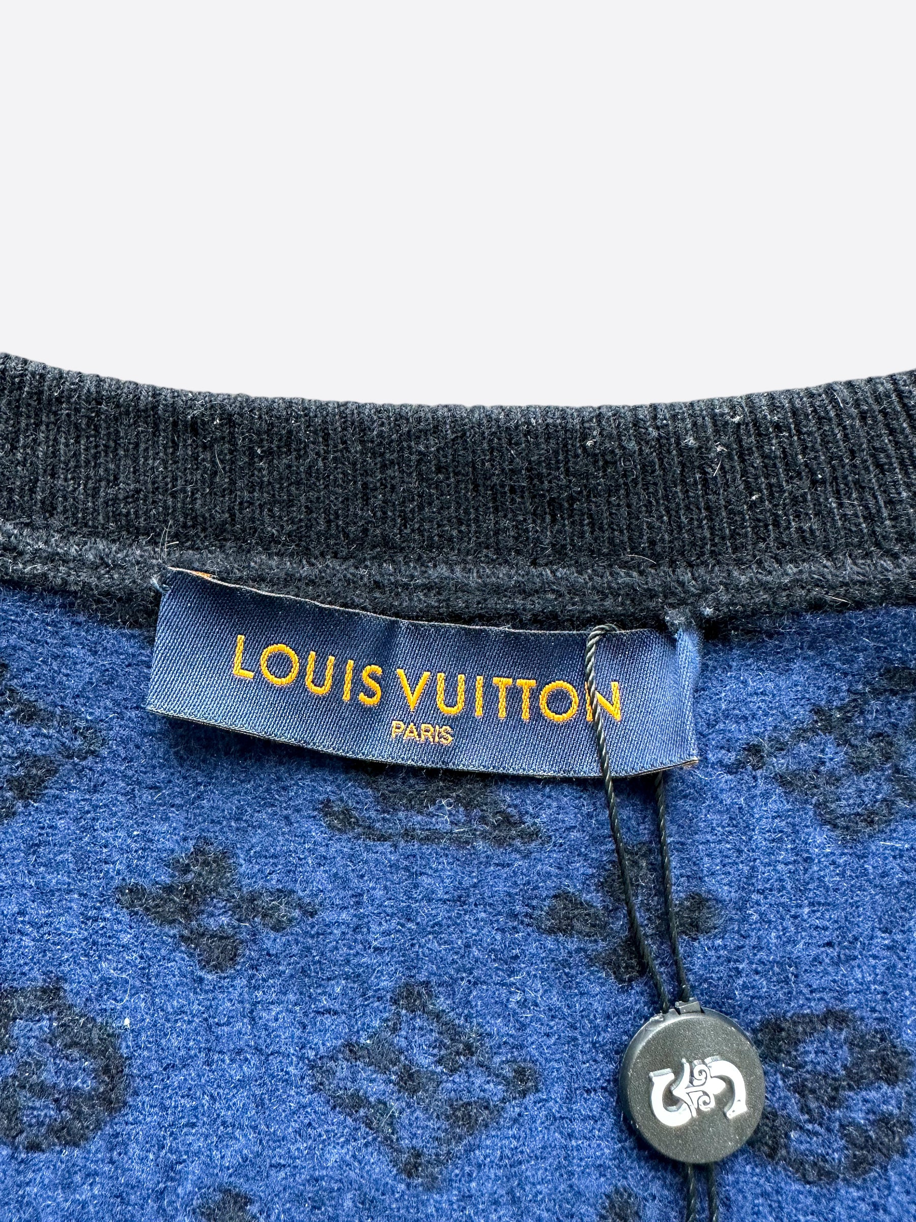 Louis Vuitton Monogram Pattern Half & Half Monogram Cashmere Sweater  Pullover w/ Tags - Grey Sweaters, Clothing - LOU479926