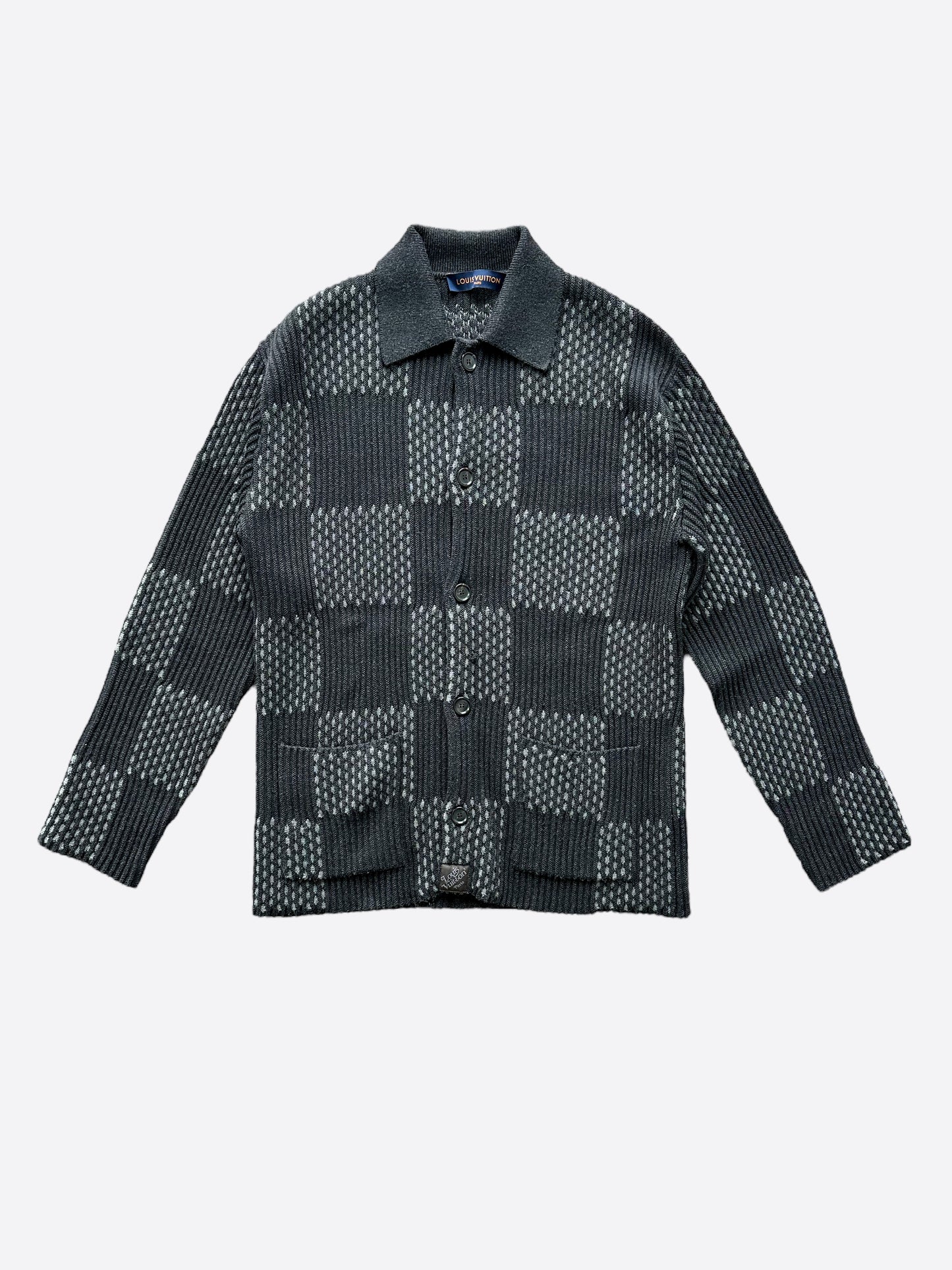 Louis Vuitton Black & Blue Half Monogram Cashmere Sweater – Savonches