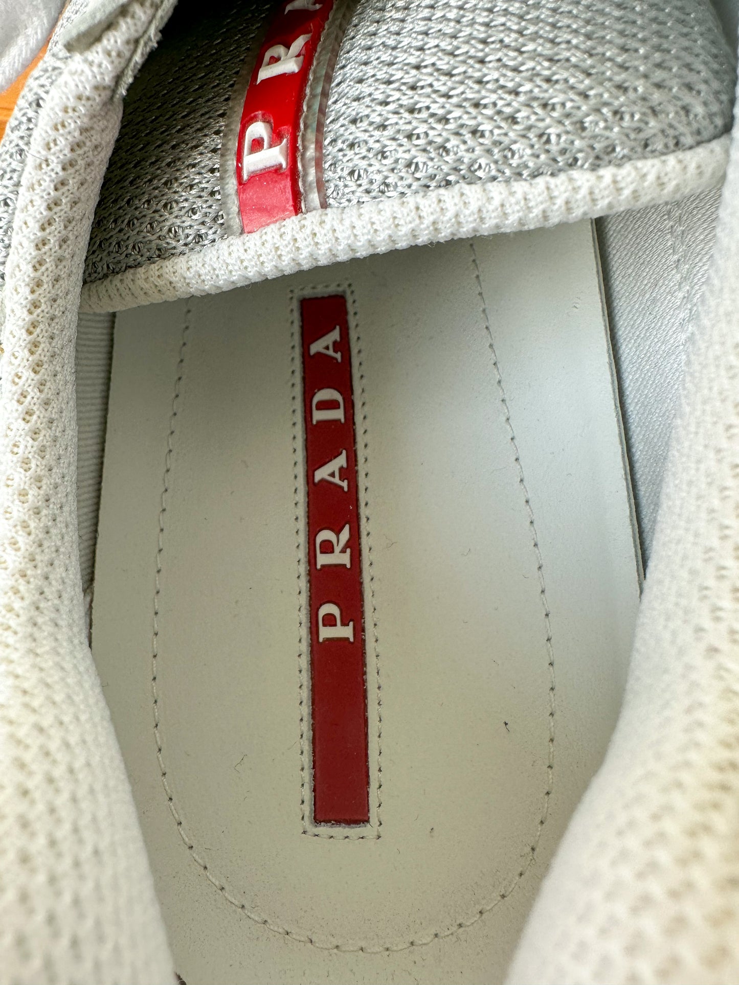 Prada White Americas Cup Sneakers