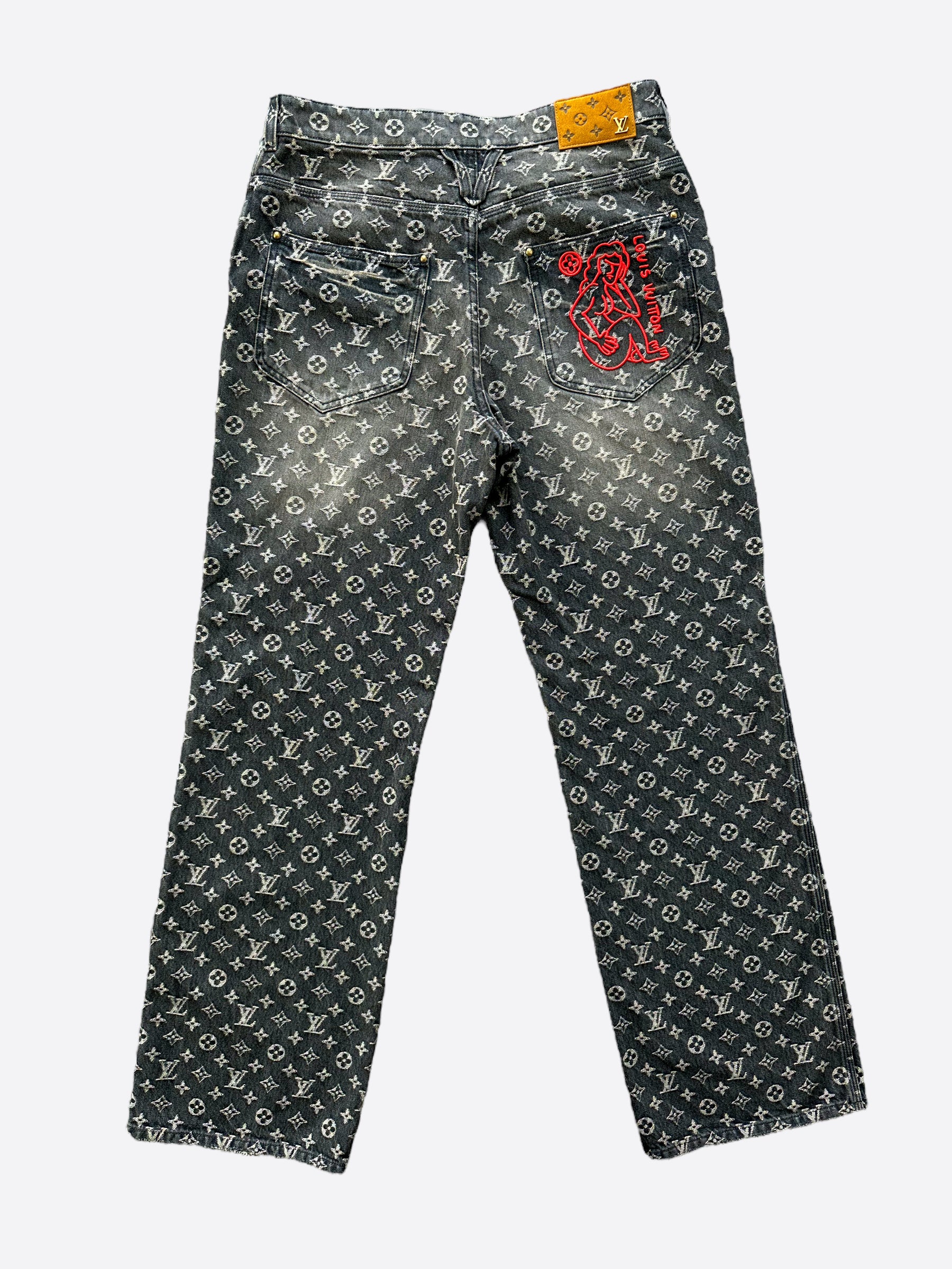 Louis vuitton ripped jeans hotsell