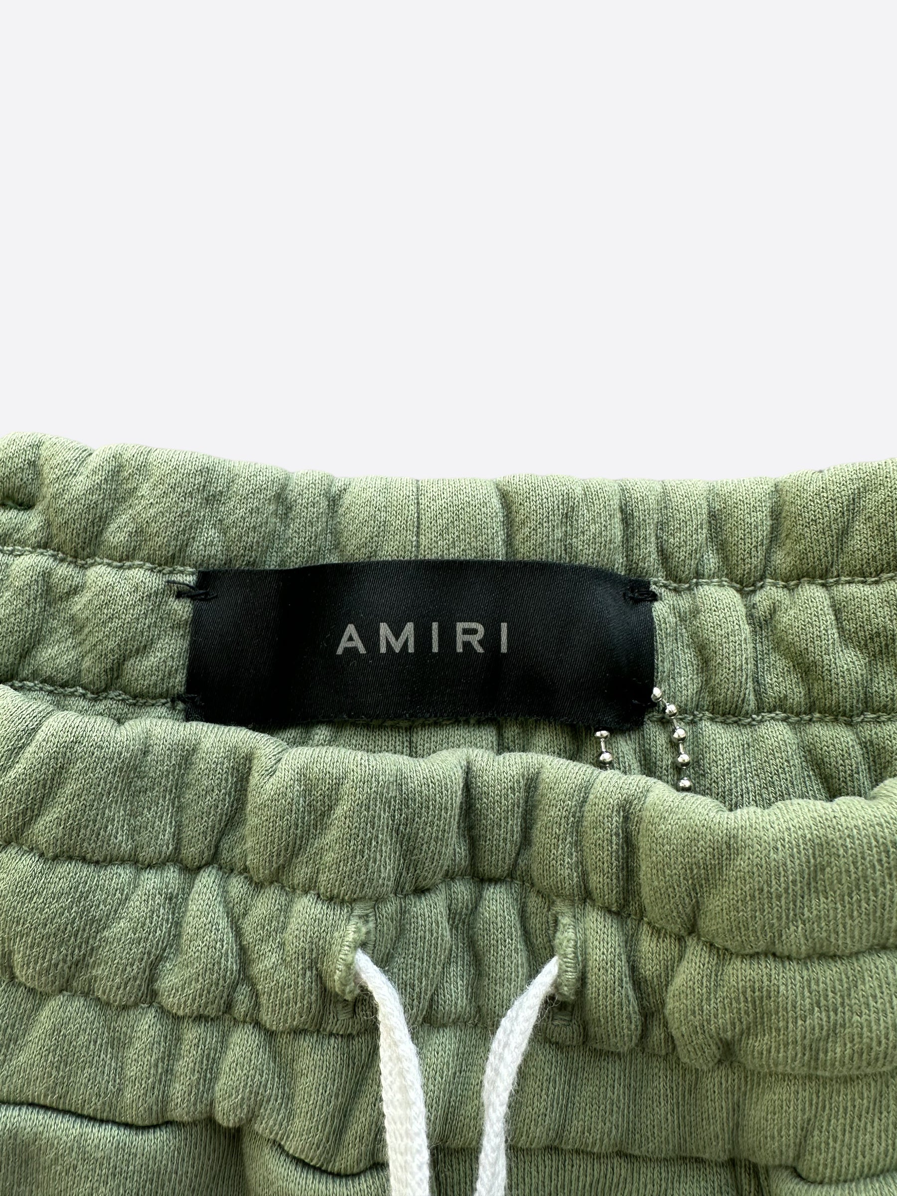 Amiri Chemist Olive Green Leather Star Applique Sweatpants – Savonches