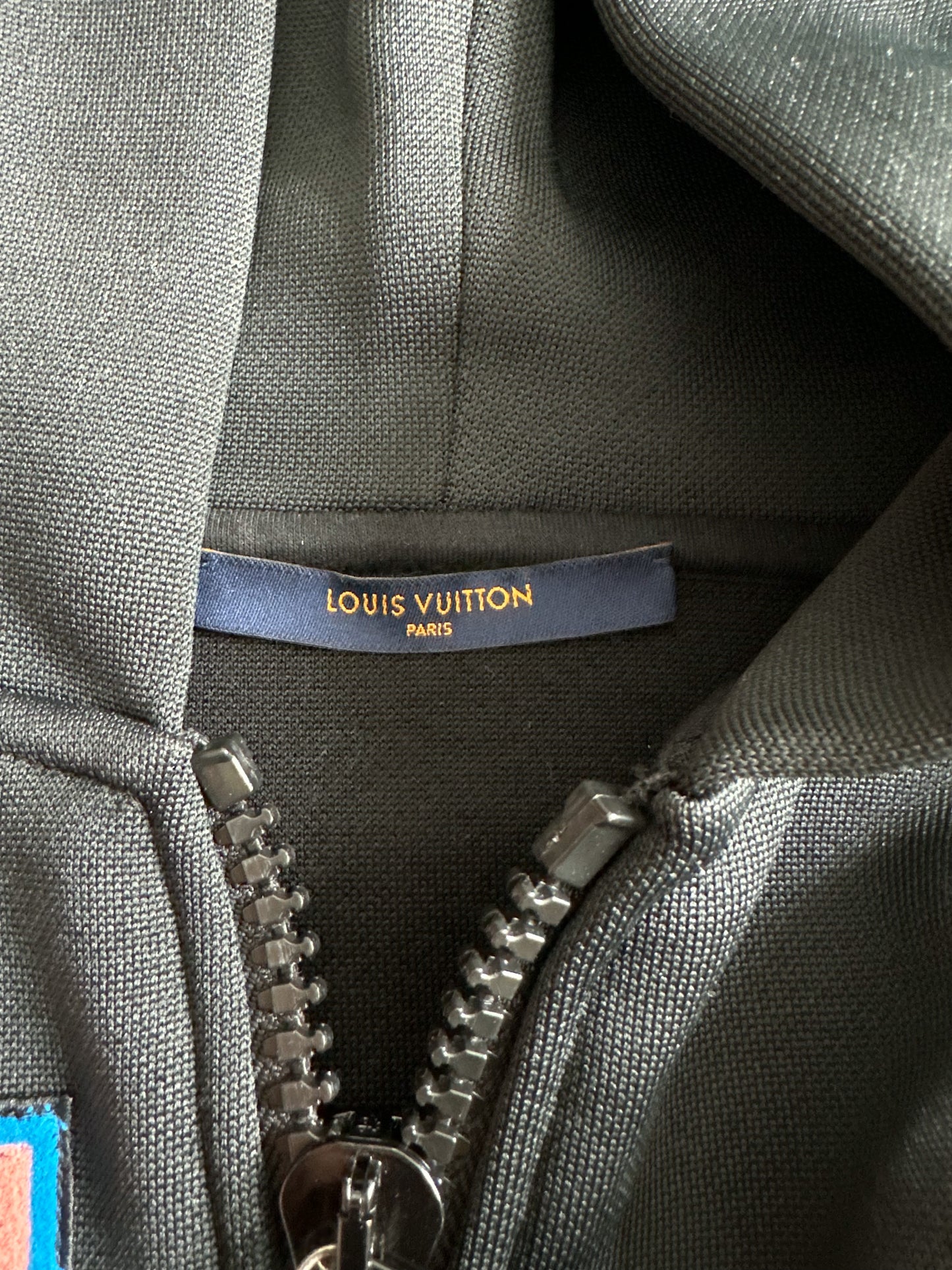 Louis Vuitton Louis Vuitton Black & Blue Monogram Zip Up Hoodie