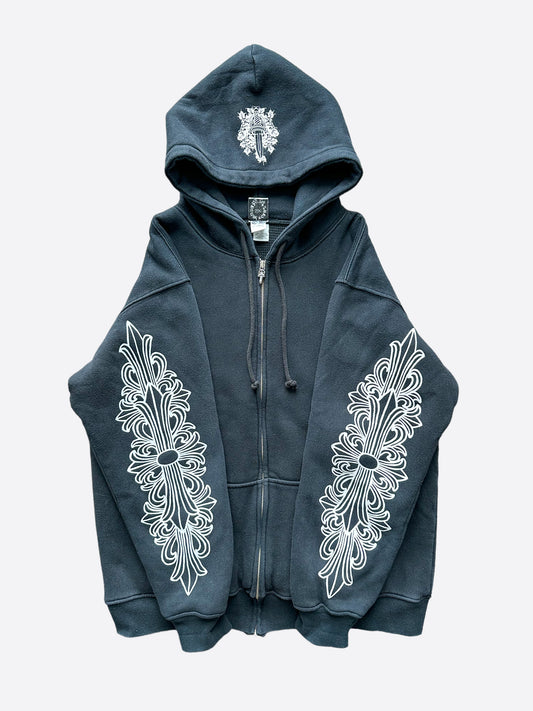 Chrome Hearts Thermal Lined Horseshoe Zip Up Hoodie