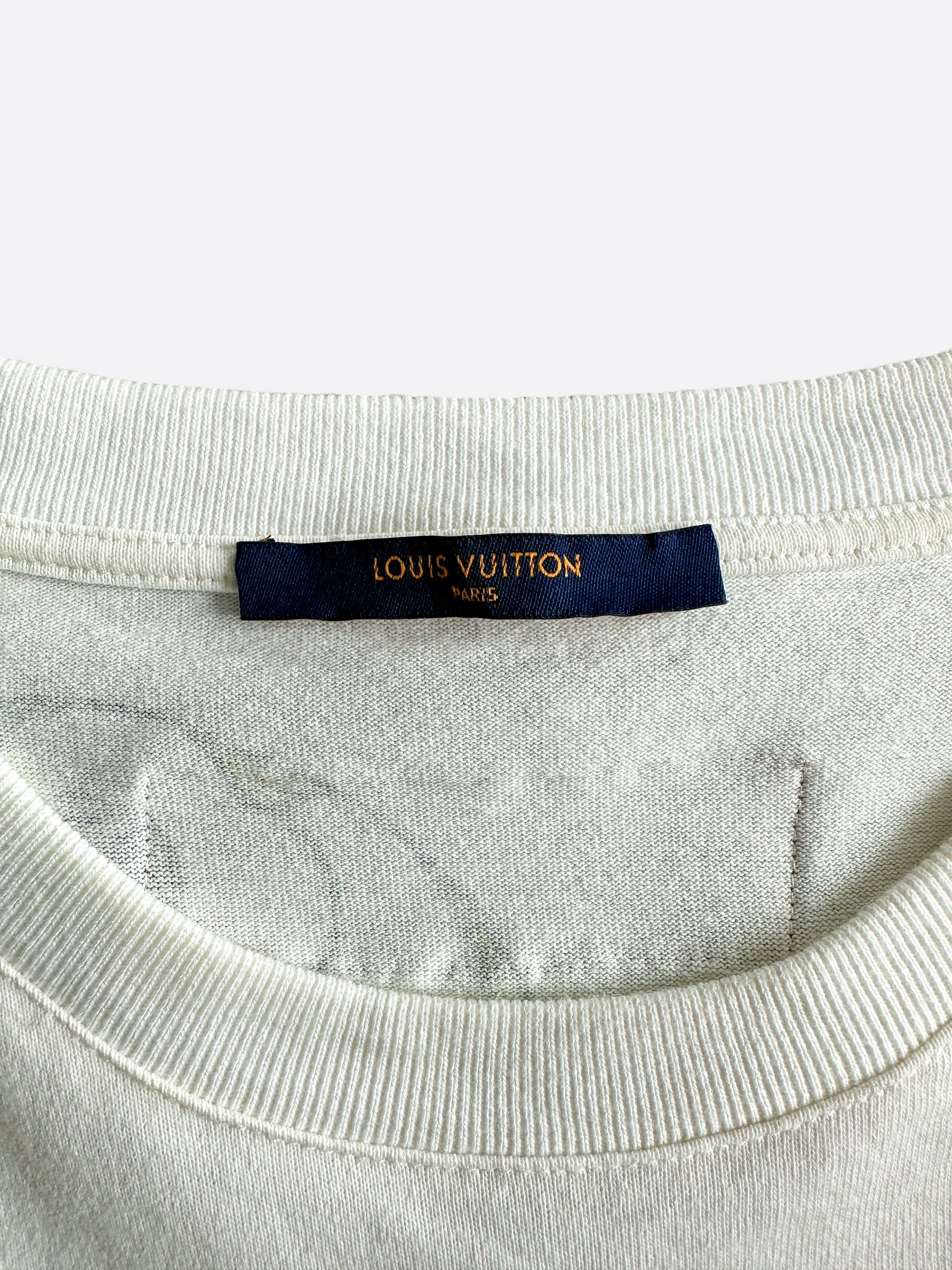Louis Vuitton White 'Burning House' T-Shirt