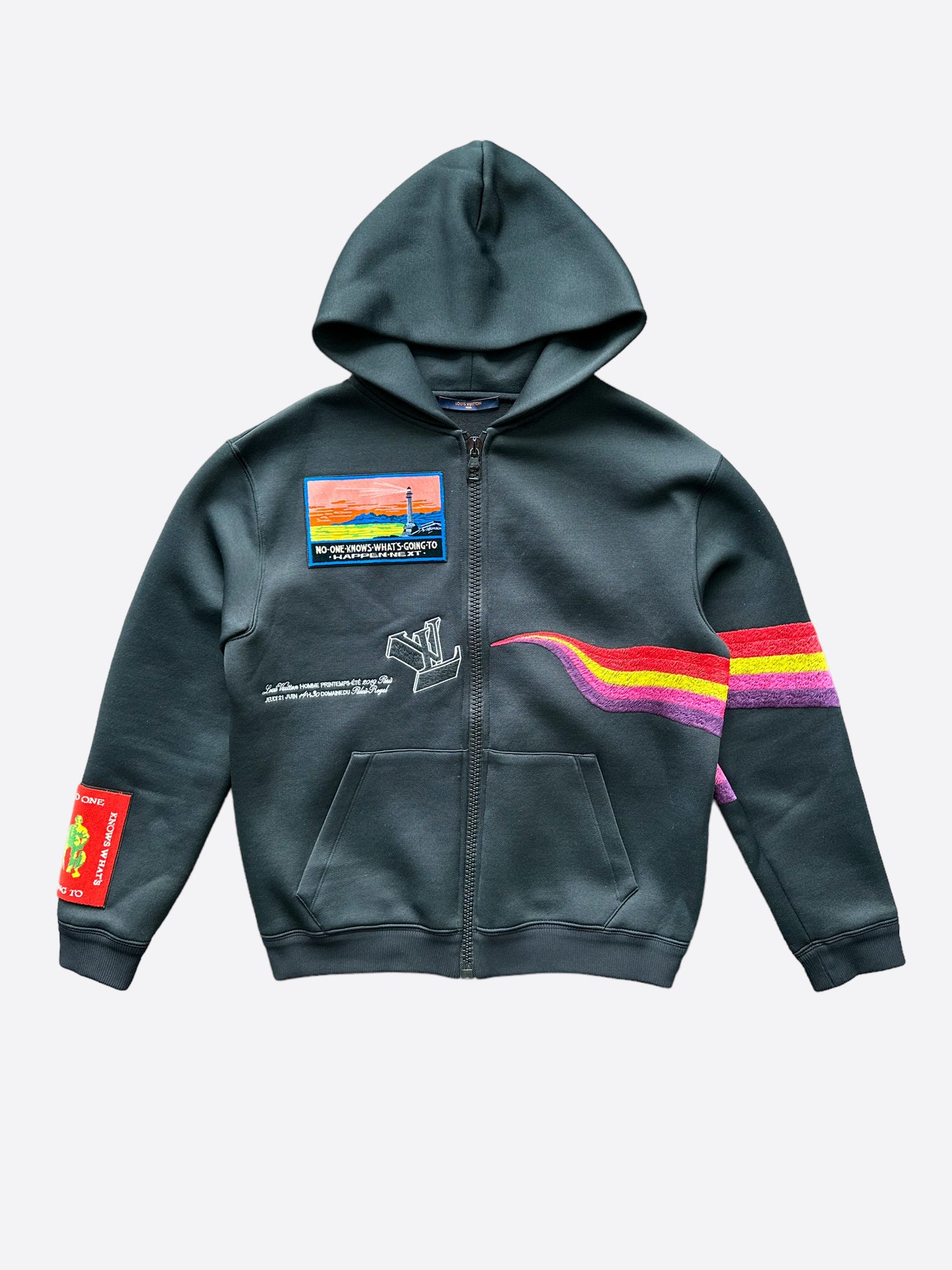 Louis Vuitton Embroidered Zip Through Hoodie Multicolor