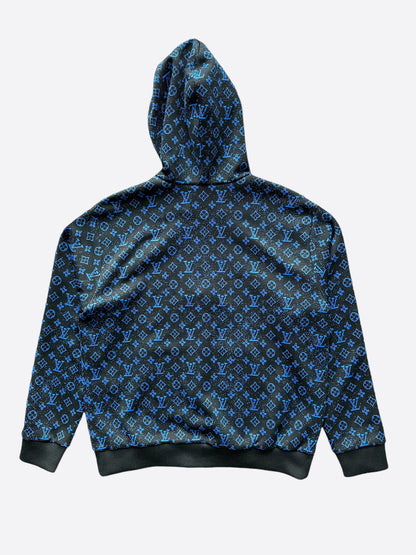 Louis Vuitton Black & Blue Monogram Zip Up Hoodie