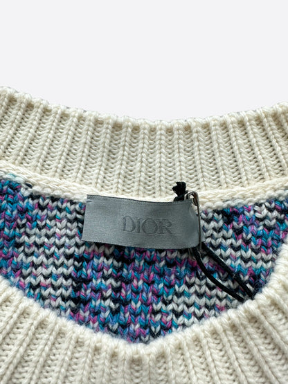 Dior Blue & Purple Oblique Knit Sweater