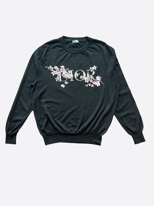 Dior Sorayama Black Cherry Blossom Wool Sweater