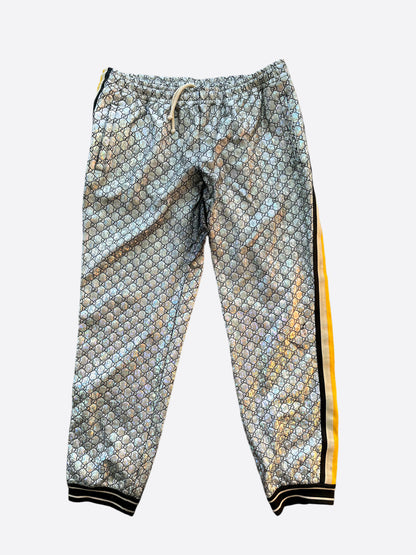 Gucci Silver Holographic GG Monogram Trackpants