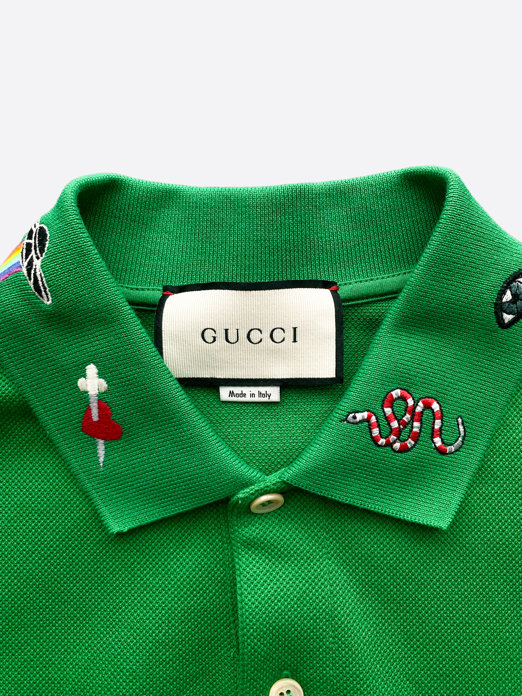 Cheap Snake On Sleeve Dark Blue Gucci Monogram Polo Shirt, Gucci