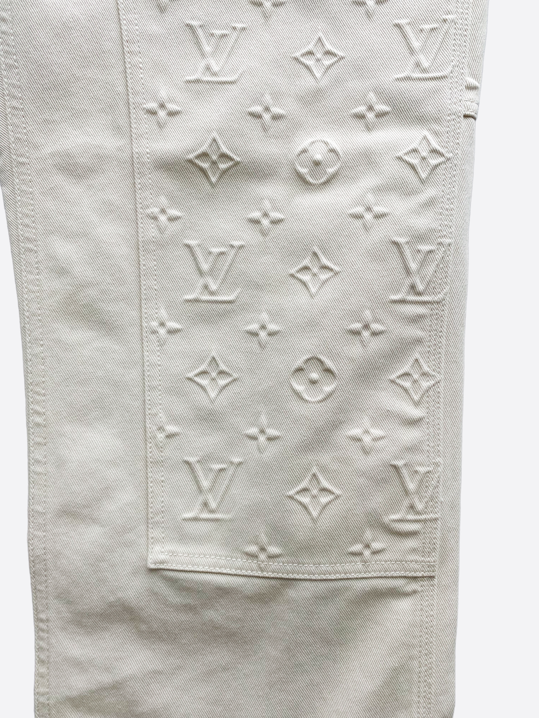 Authentic Louis Vuitton Carpenter Jeans Monogram Patch Detail Size 44  Womens 12
