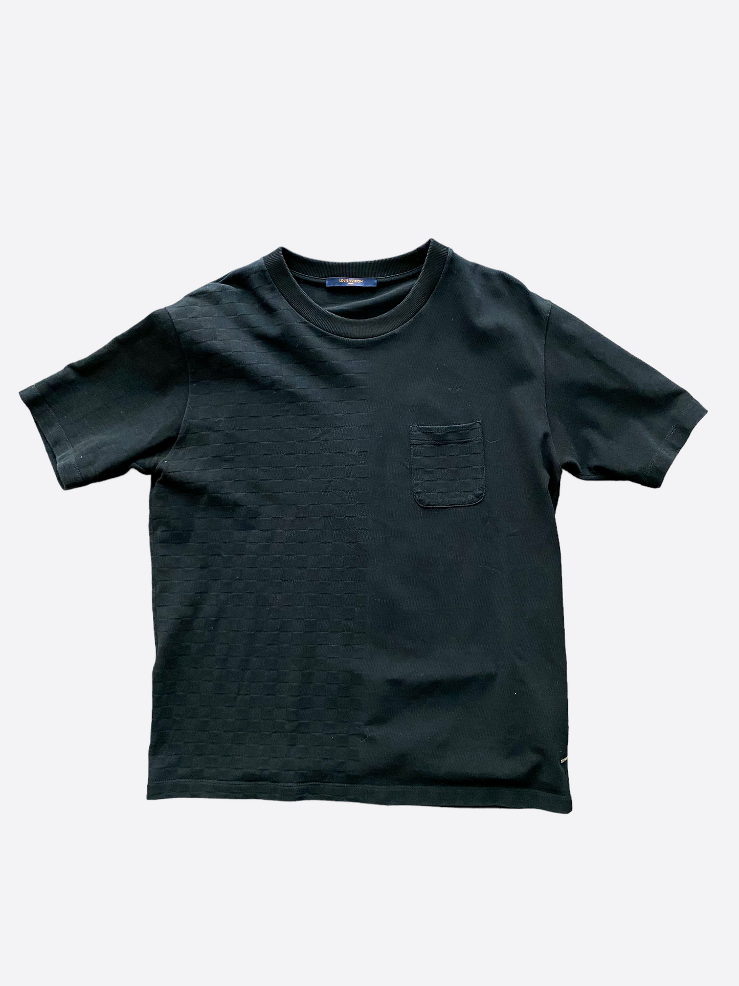 Louis Vuitton Black Cotton Damier Patch Pocket Detail High Low Hem T-Shirt  XXL Louis Vuitton