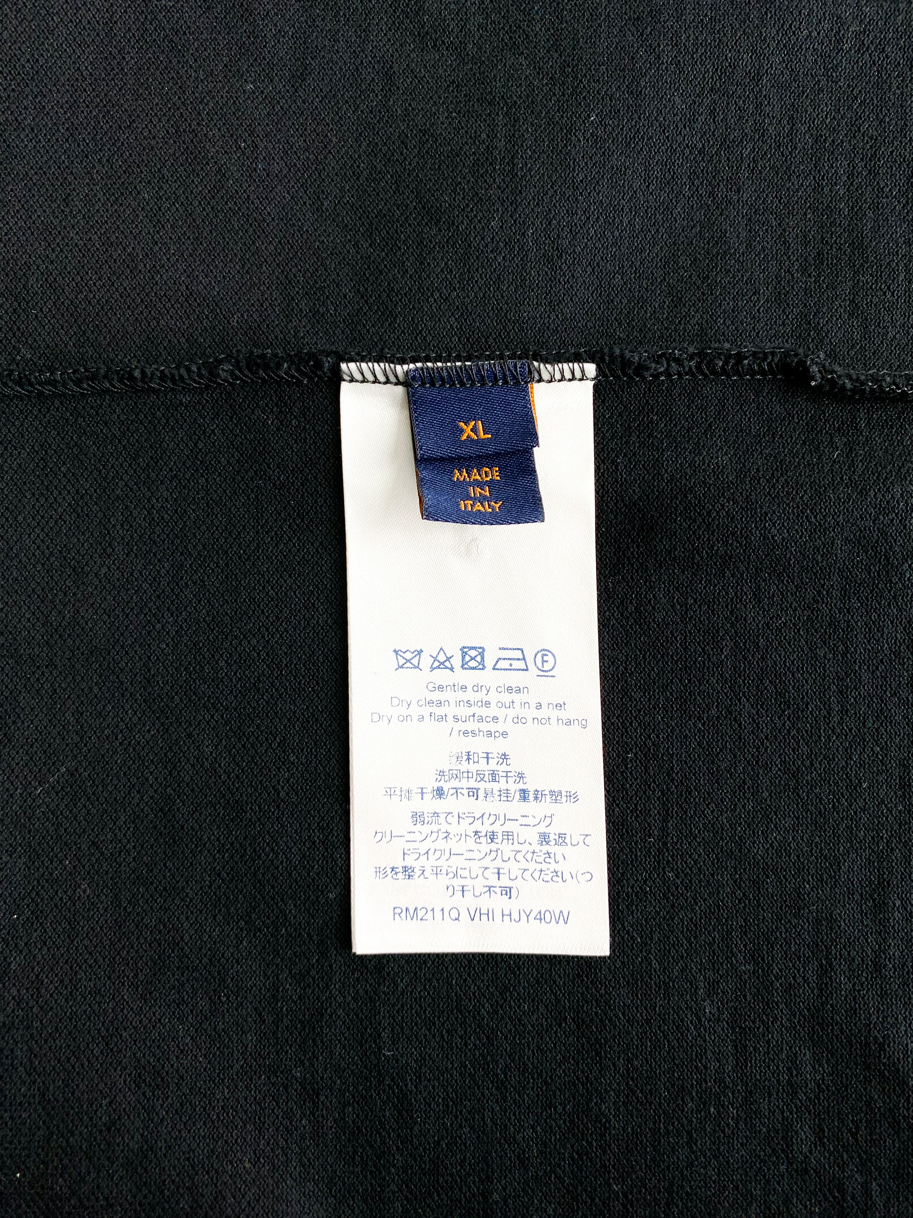 Louis Vuitton Half Damier Pocket Polo, Black, XXXXL