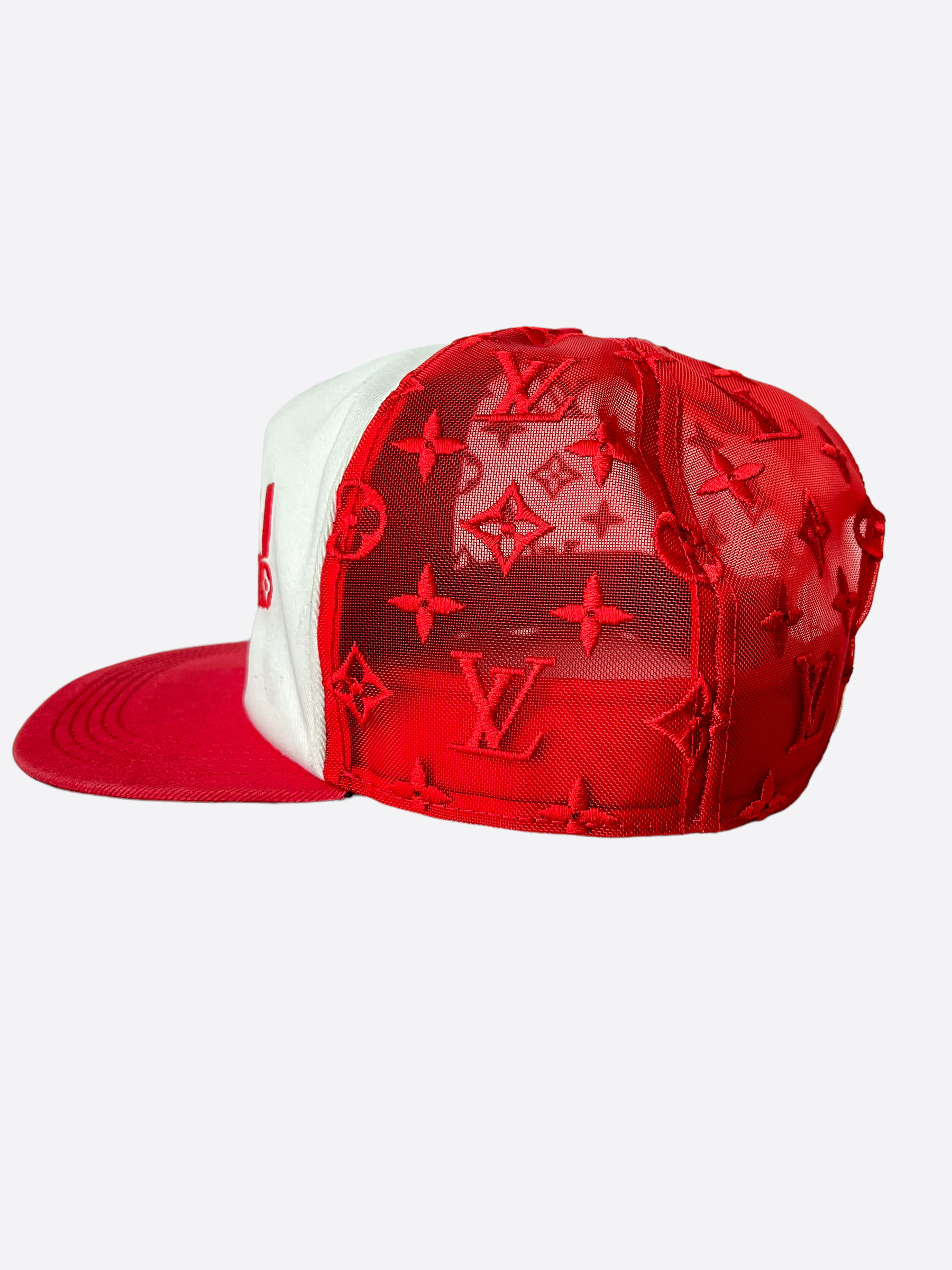 Louis Vuitton Supreme Red Monogram Baseball Jersey – Savonches