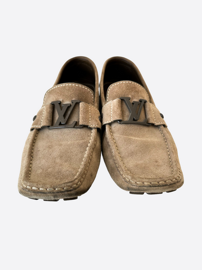 Louis Vuitton Brown Suede Logo Loafers