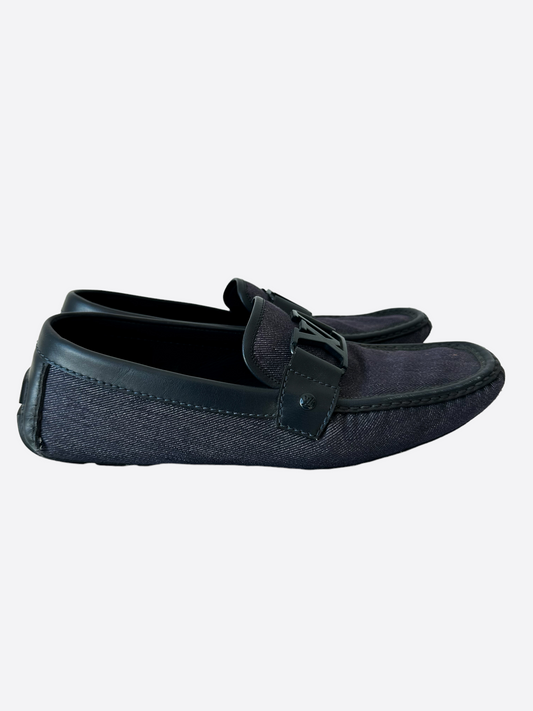 Louis Vuitton Navy Blue Logo Loafers