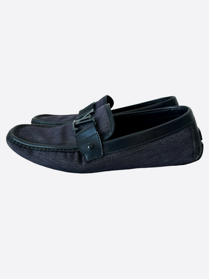 Louis Vuitton Navy Blue Logo Loafers