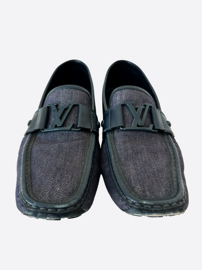 Louis Vuitton Navy Blue Logo Loafers