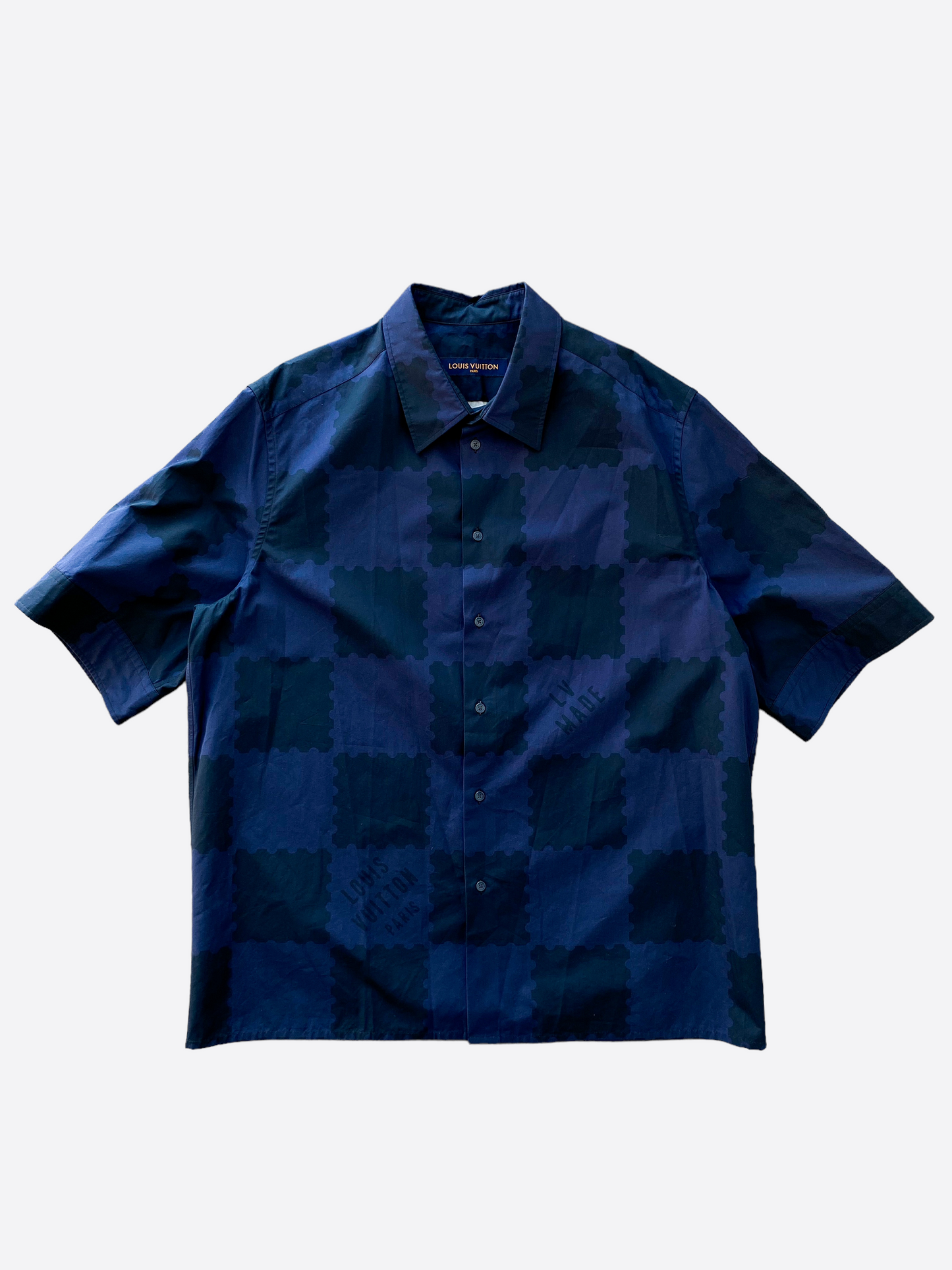 Louis Vuitton Nigo Black & Blue Checkered Fleece – Savonches
