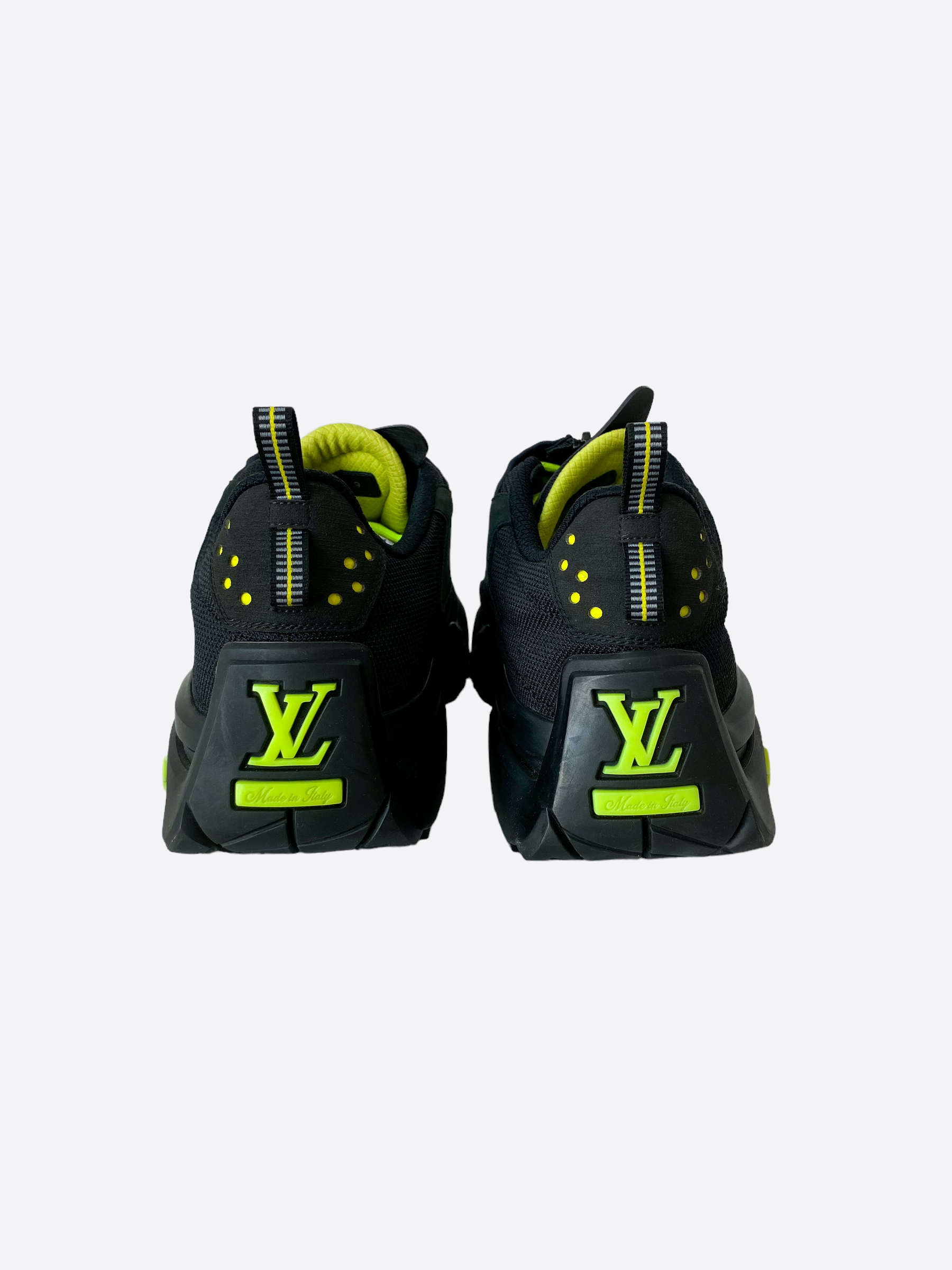 Black w/neon green details mid top trainers sneakers unisex ' MILLENIUM  SNEAKER' - Louis Vuitton ($1,360.00)