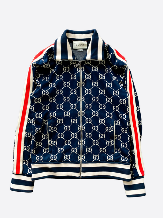 Gucci Blue & White GG Jacquard Monogram Track Top