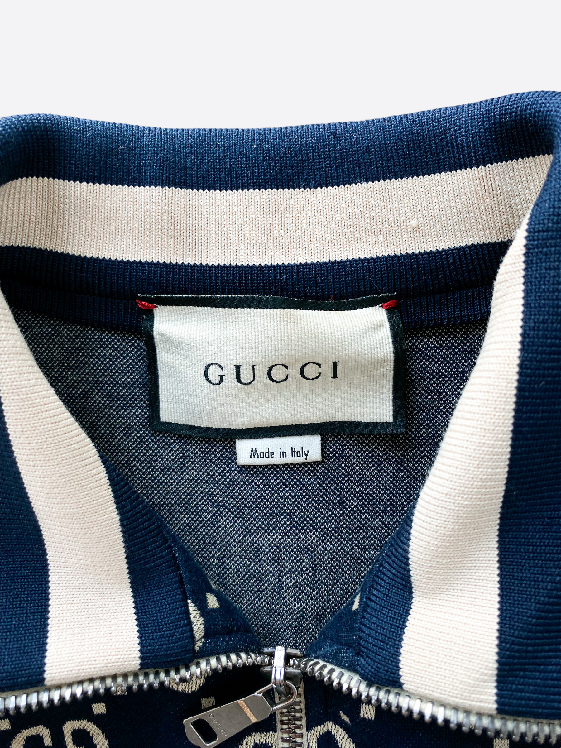 Blue GG-jacquard denim jacket, Gucci