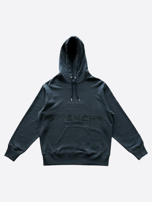 Givenchy Dark Navy Embroidered Logo Hoodie