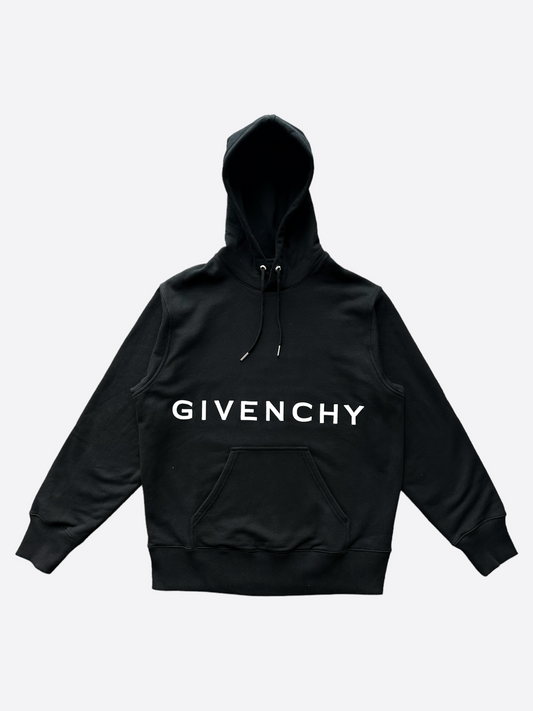 Givenchy Black & White Embroidered Logo Hoodie