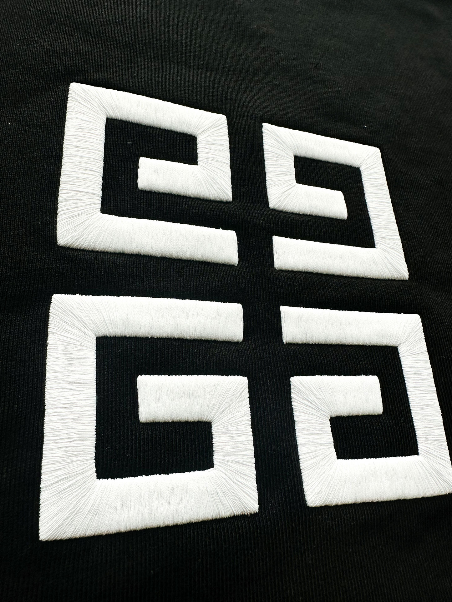 Givenchy Black & White Embroidered Logo Hoodie