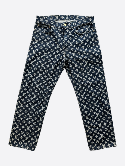 Louis Vuitton Navy Blue Kim Jones Monogram Jeans