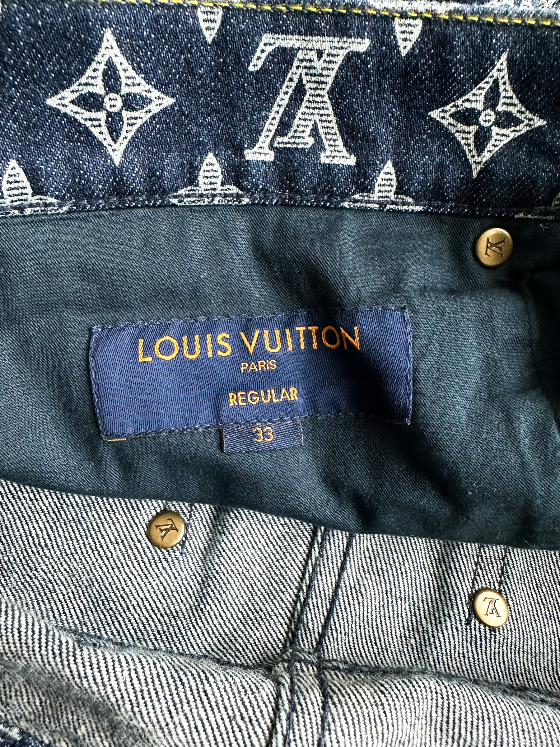 Louis Vuitton Navy Blue Kim Jones Monogram Jeans