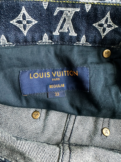 Louis Vuitton Navy Blue Kim Jones Monogram Jeans