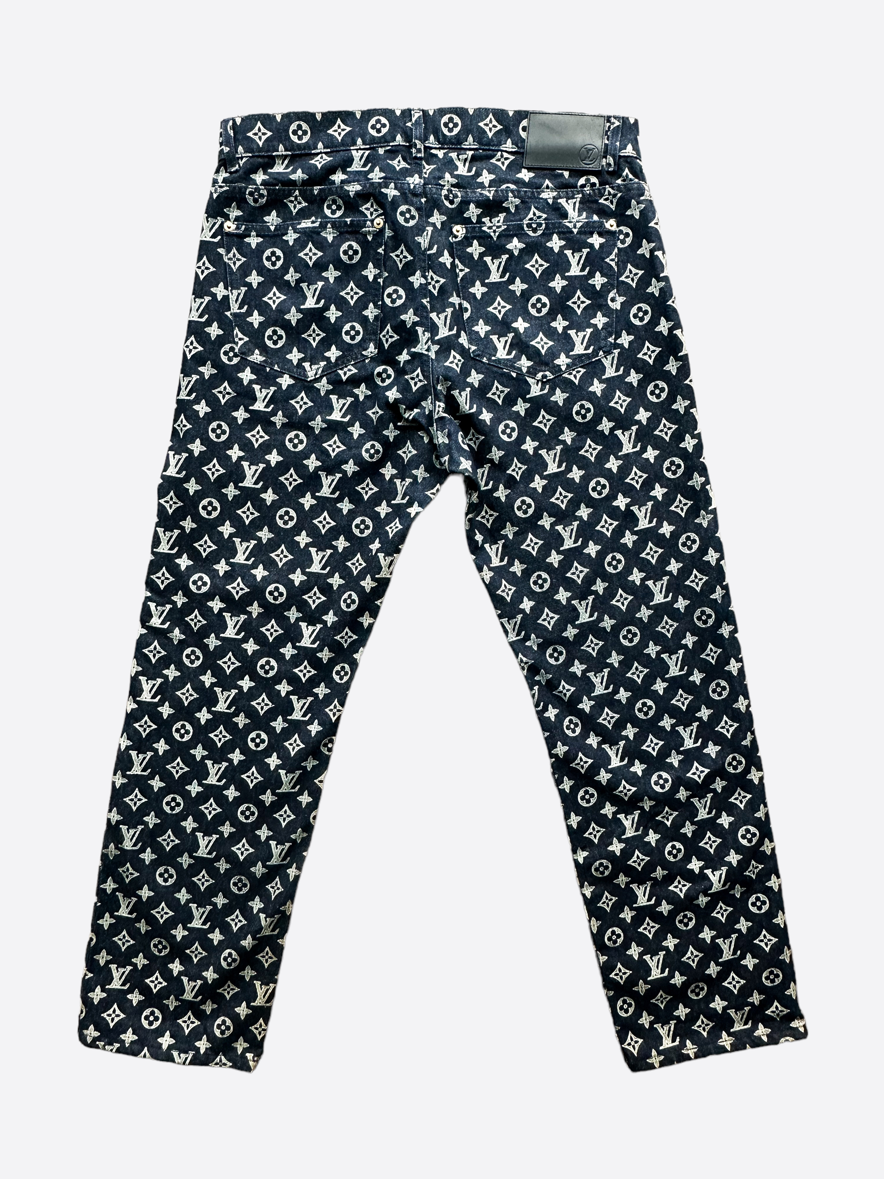 Louis Vuitton Navy Blue Kim Jones Monogram Jeans – Savonches