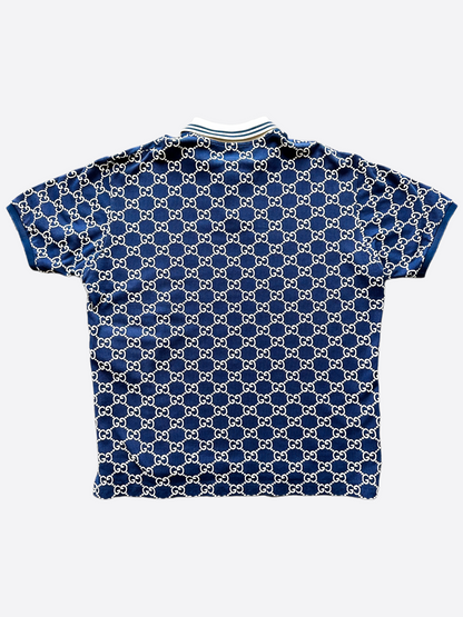 Gg Jacquard Blue Gucci Polo Shirt Gucci GG Shadow-jacquard Cotton
